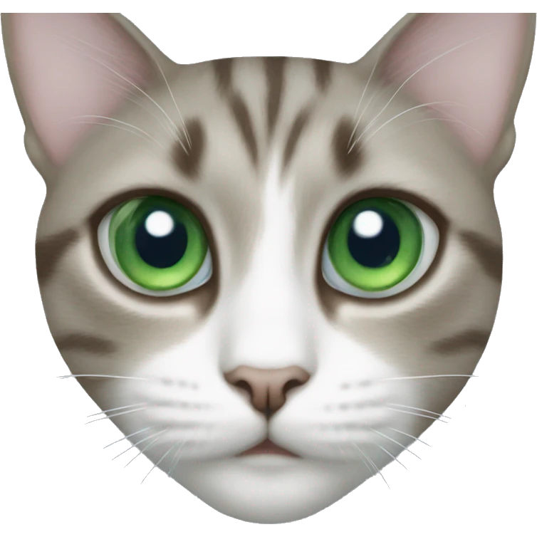Cat white blue eye green eye emoji