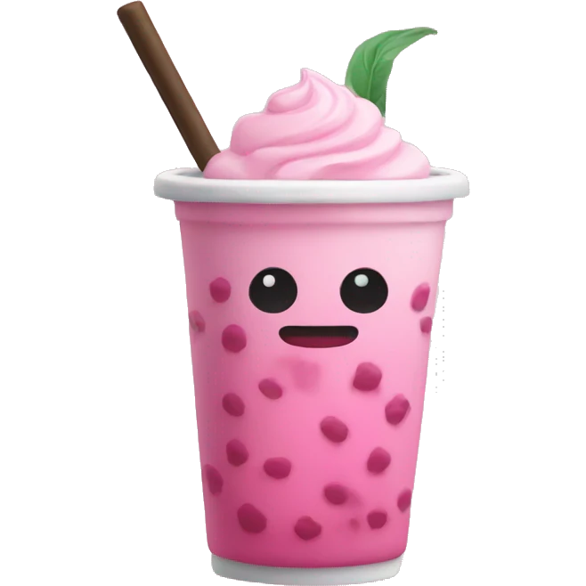Pink boba emoji