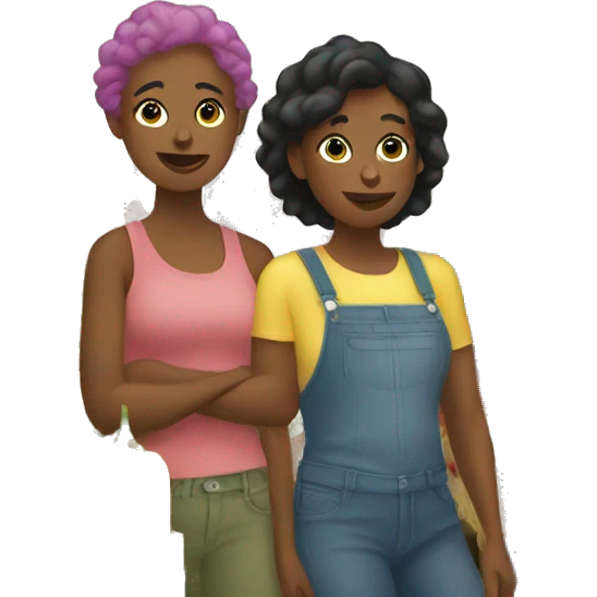 Lesbians at the farmers market emoji