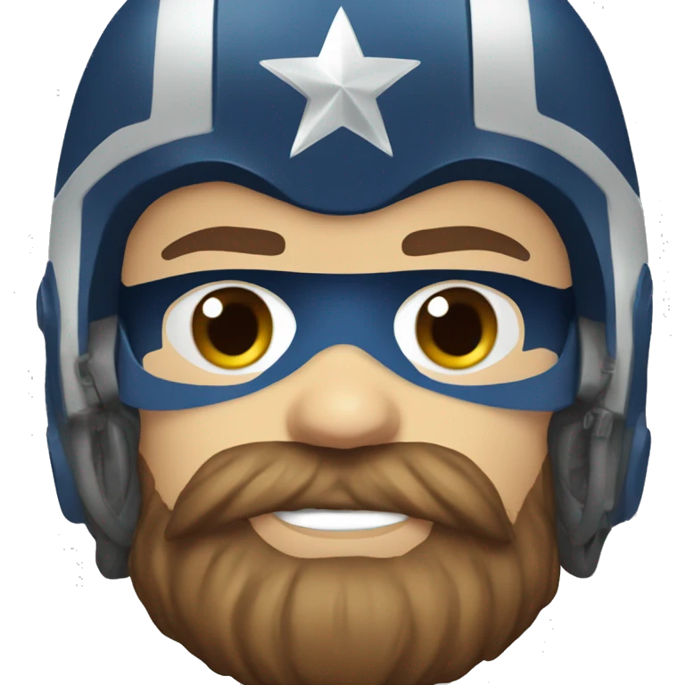 captain america face, helmet and a beard emoji