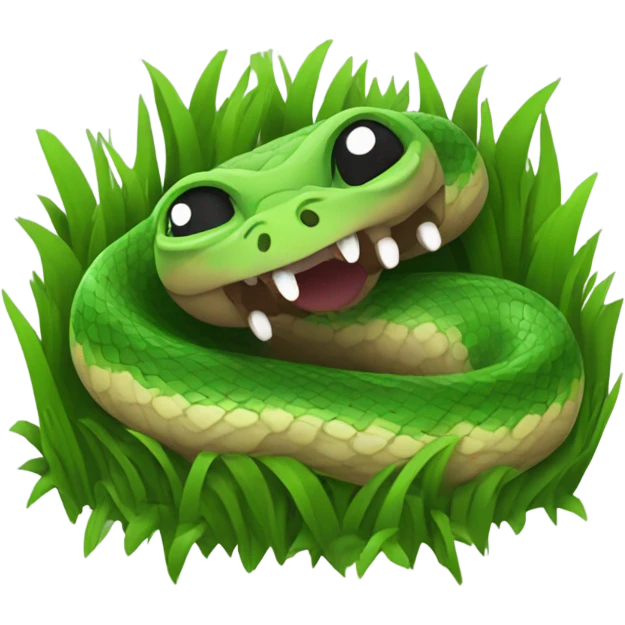 snake eat grass emoji