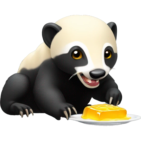 Honey badger eating honey emoji
