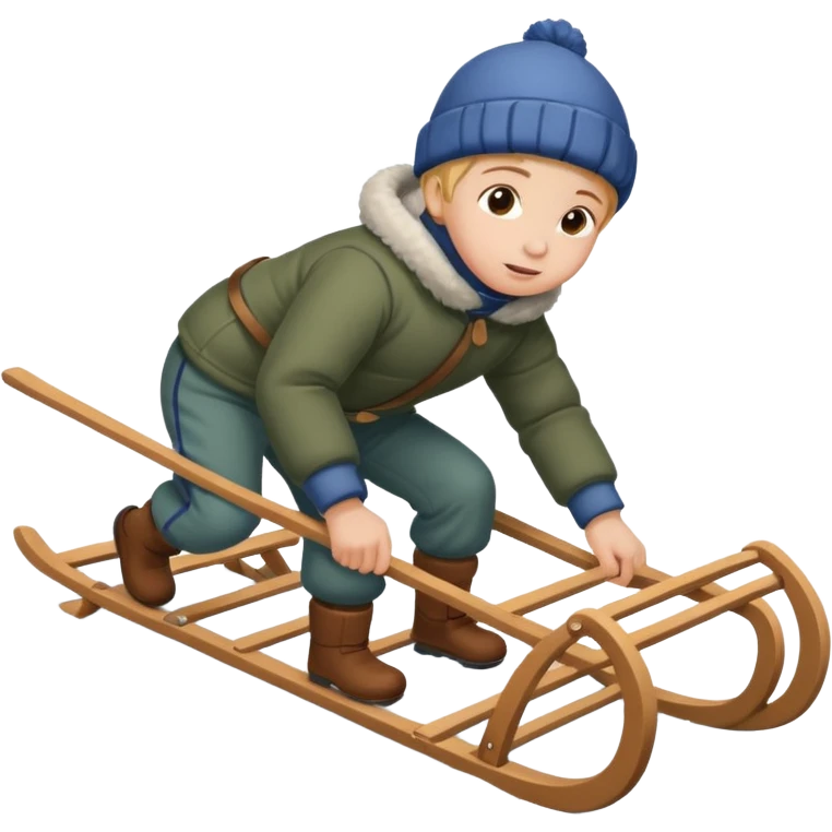 child pulling sled emoji