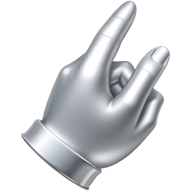 silver writing hand emoji