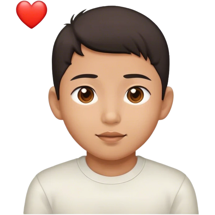 Ah shy Boy with Heart eyes  emoji