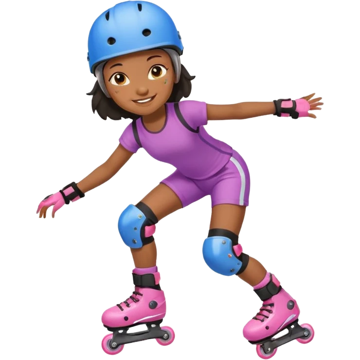 Roller blader black girl child emoji