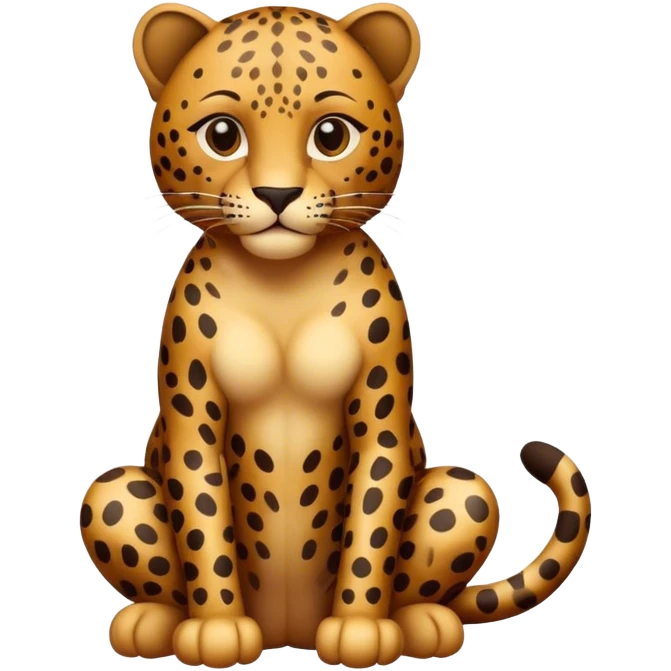 leopard brownish full body sitting emoji