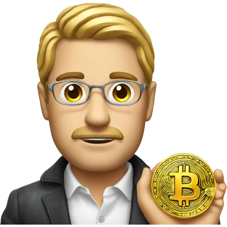 rich man with bitcoin emoji