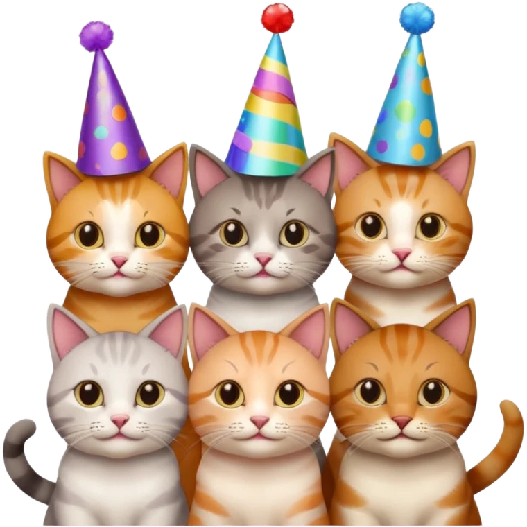 twelve cats at a birthday party emoji
