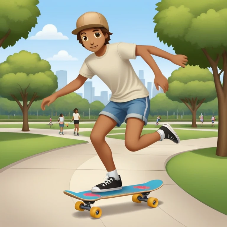 skateboarding at a park emoji