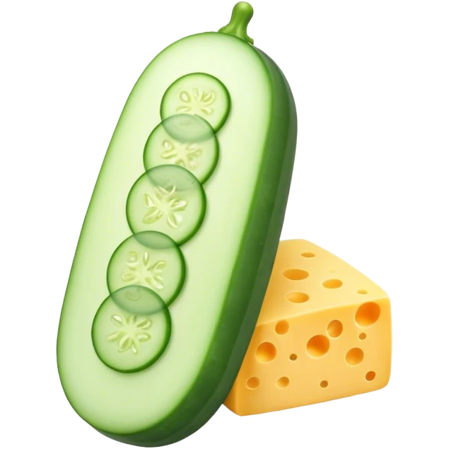 Cucumber with cheese emoji