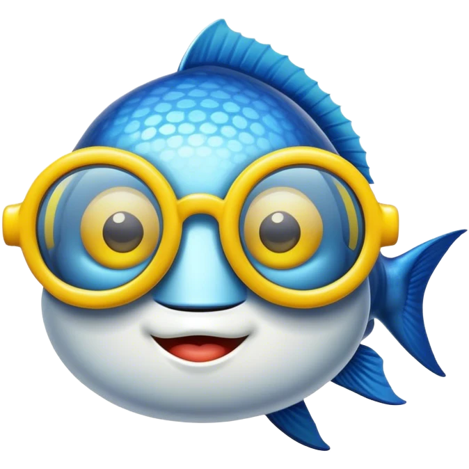 Ryba z żółtymi okularami emoji