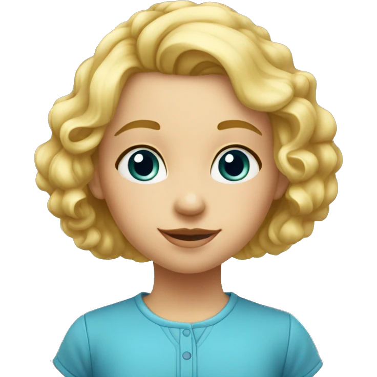 fille 9 ans blonde yeux bleu boucle et des couette emoji