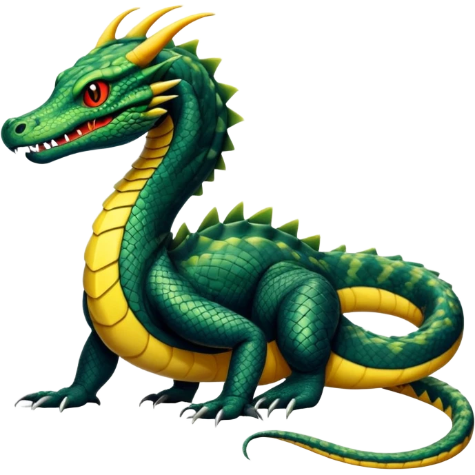 Alligator-Dragon-Tiger-Salandit-Snake-Fakémon-hybrid-creature with a long muzzle, full body emoji