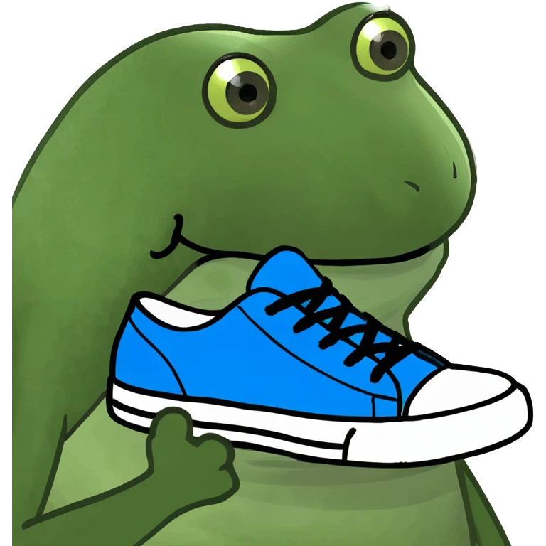 Tiburon con zapatillas azules emoji