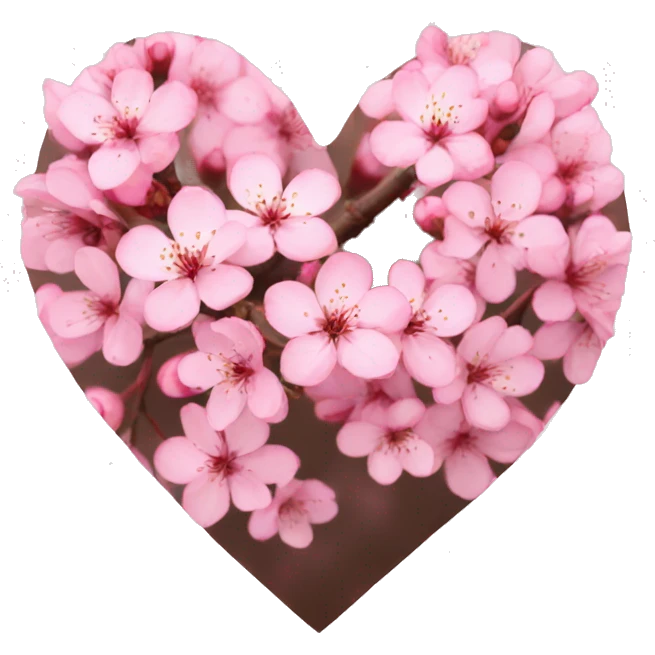 Cherry blossom heart emoji