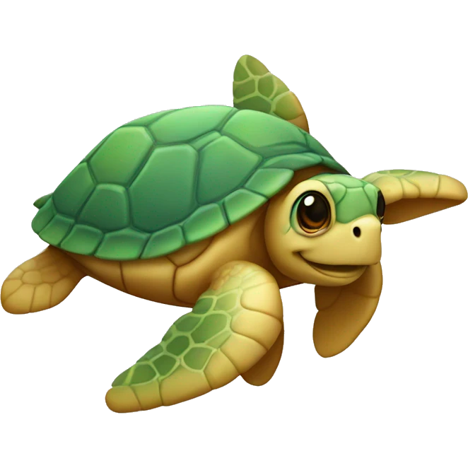 Sea turtle with a starfish on it emoji