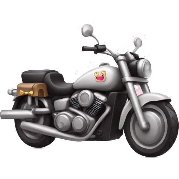 Cute motorcycle with a bow emoji