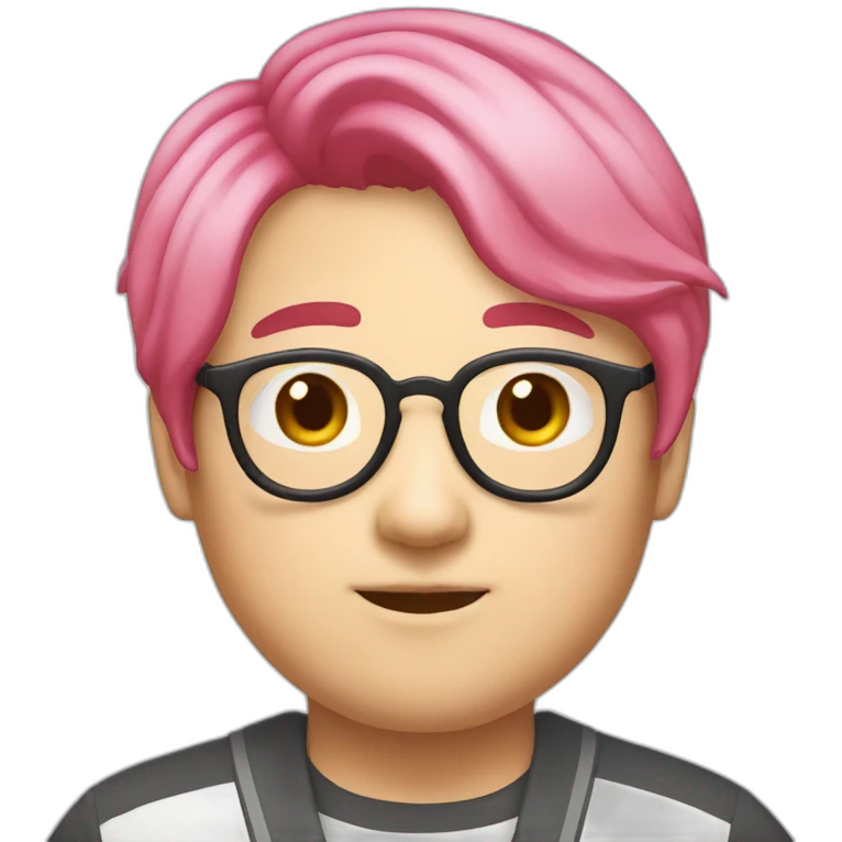 pinkhair-fat-japanese-man-pink-redspectacle emoji