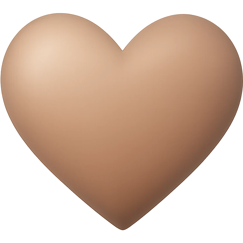 heart with a soft mocha gradient, digital illustration, no background emoji
