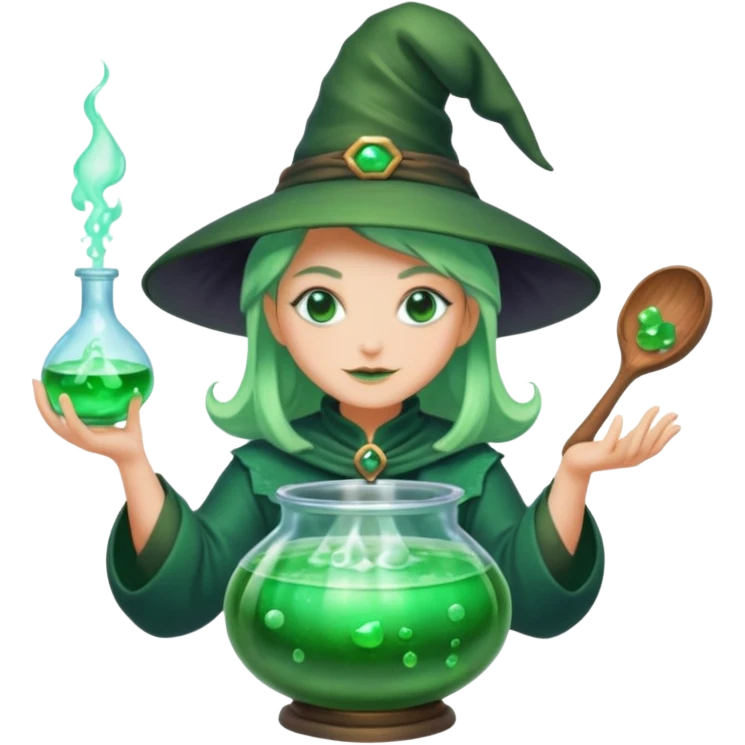 green witch cooking potion emoji