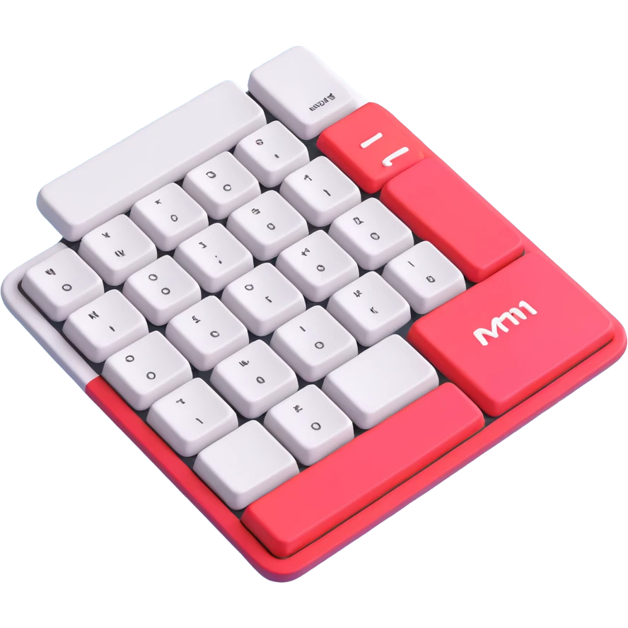 3D style keyboard, transparent background emoji