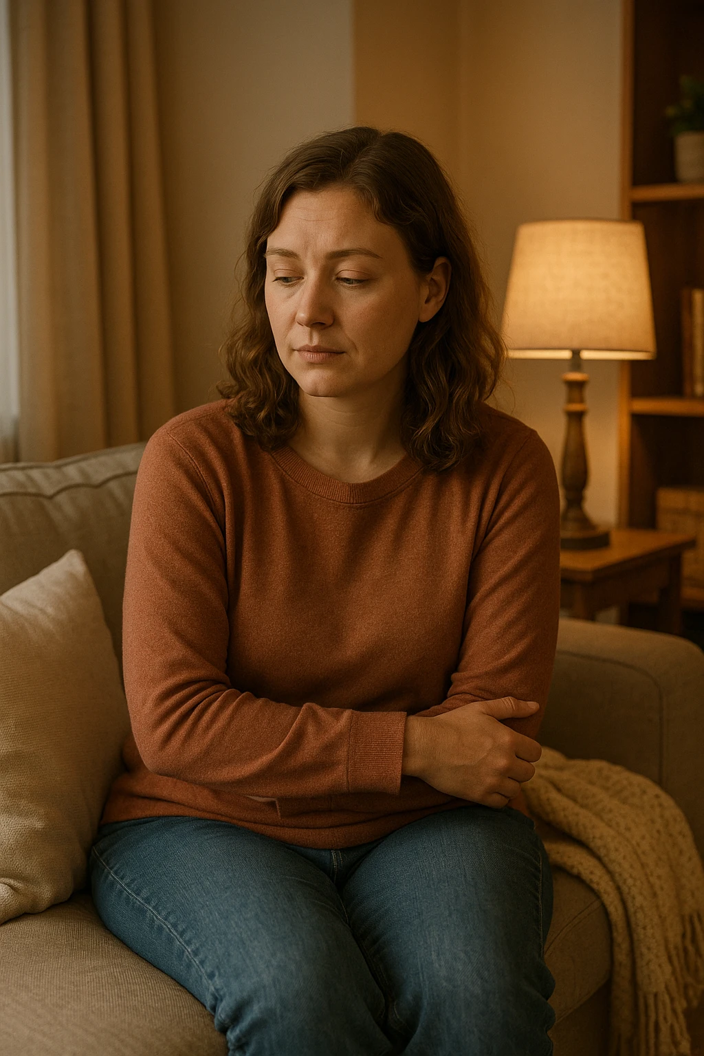 donna che vuole rimanere nella sua zona di comfort. Immagini realistiche emoji