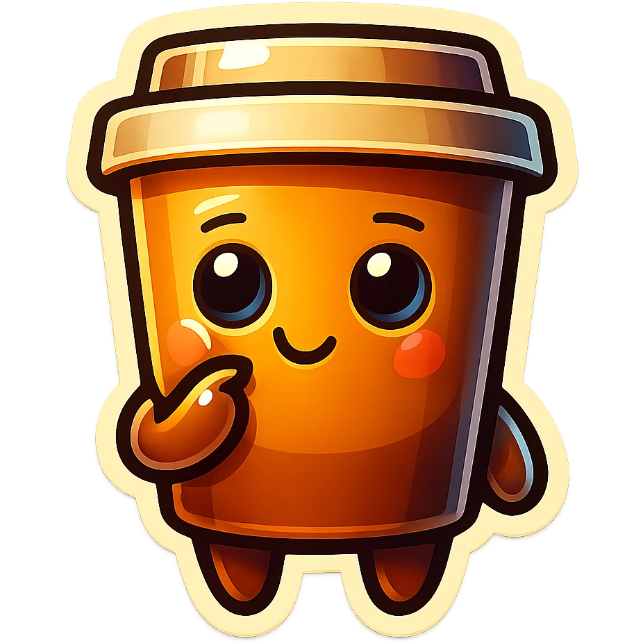 Tall coffee cup, pondering, thinking emoji