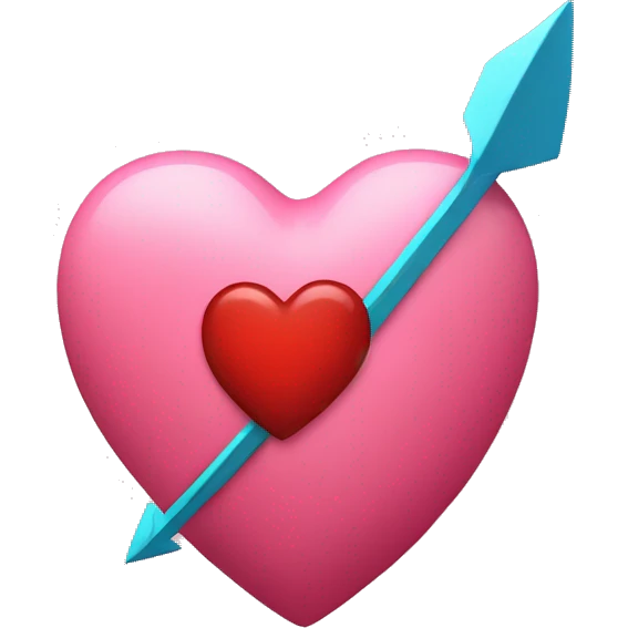 An heart being hurt by an arrow in 3D emoji