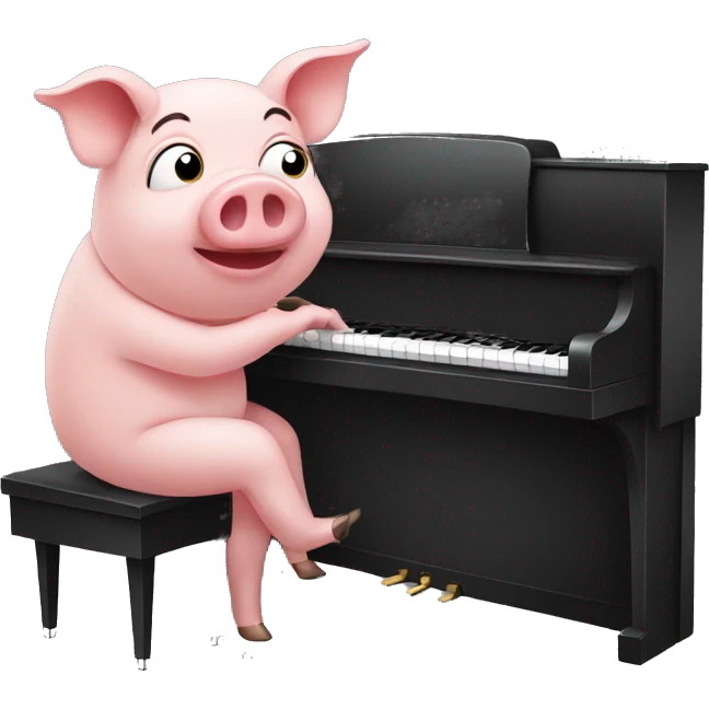 Pig playing piano emoji