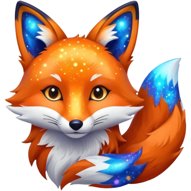 a galaxy print fox emoji