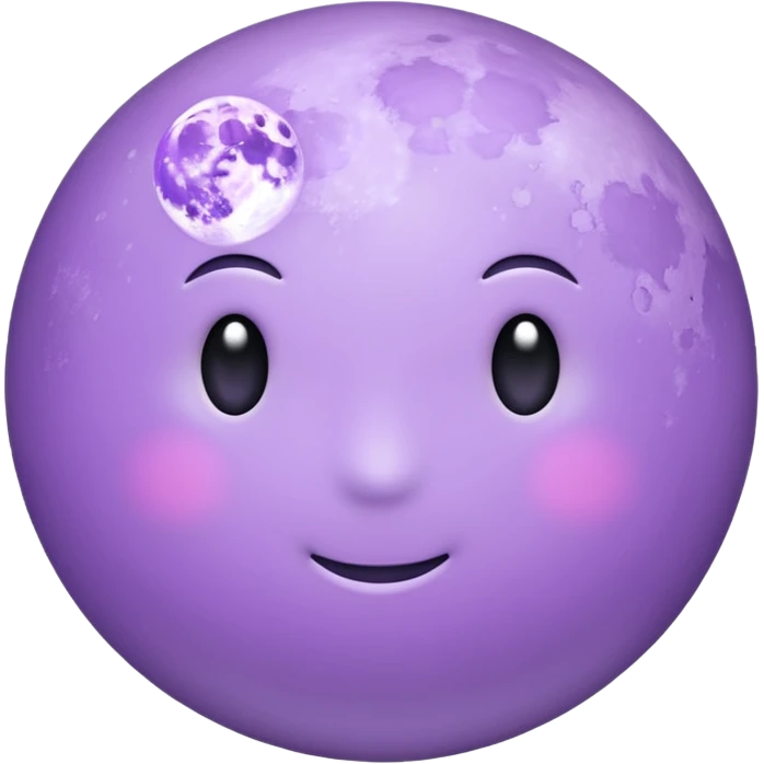 realistic Light purple moon emoji