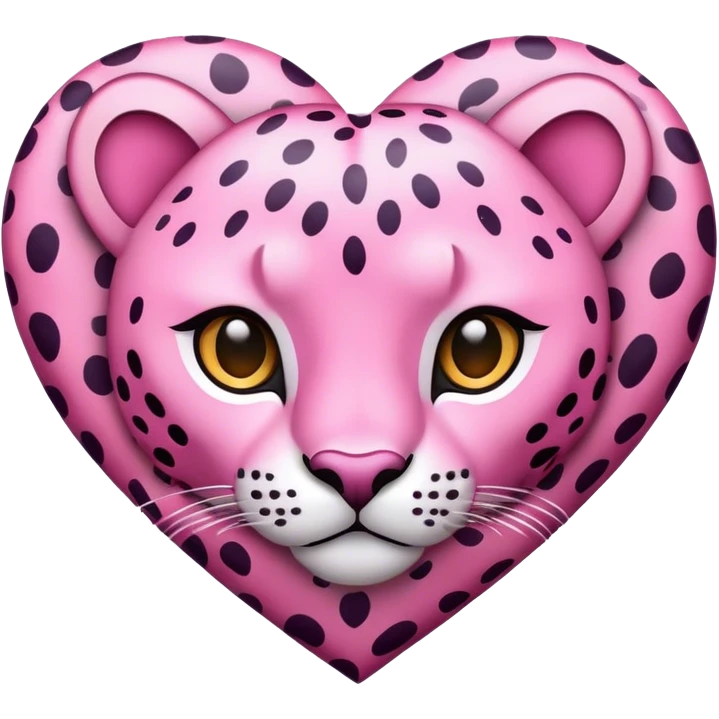 Pink cheetah heart emoji