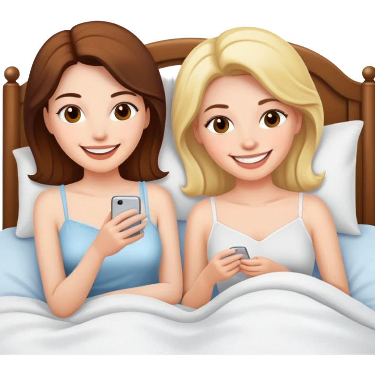 two women in bed emoji
