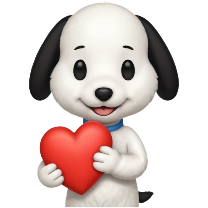 snoopy con un corazón entre los brazos  emoji
