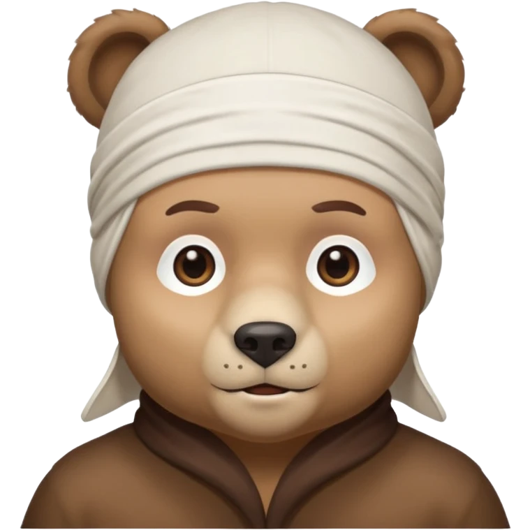 Сделай лицо медведя в белой дюраге emoji