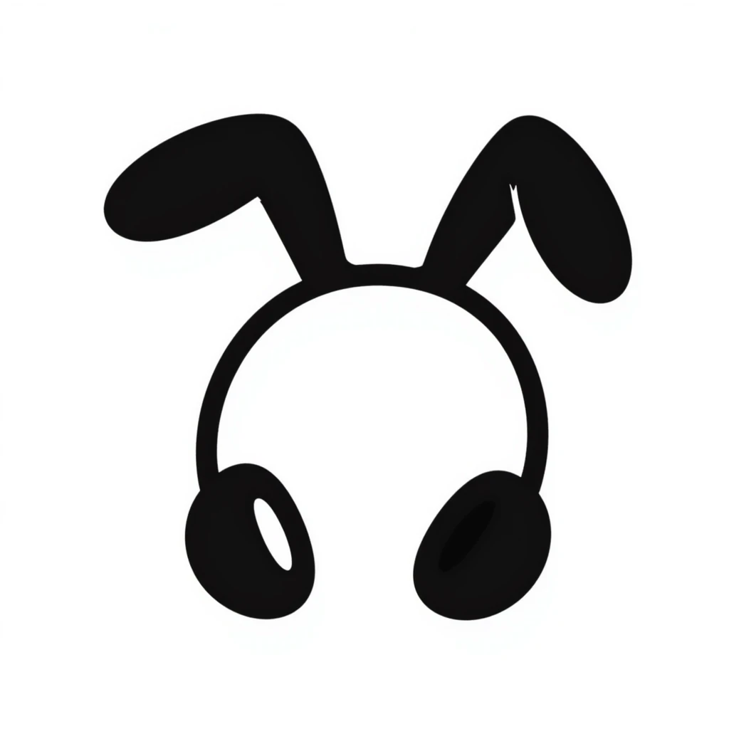 cute headphones with rabbit ears on top emoji