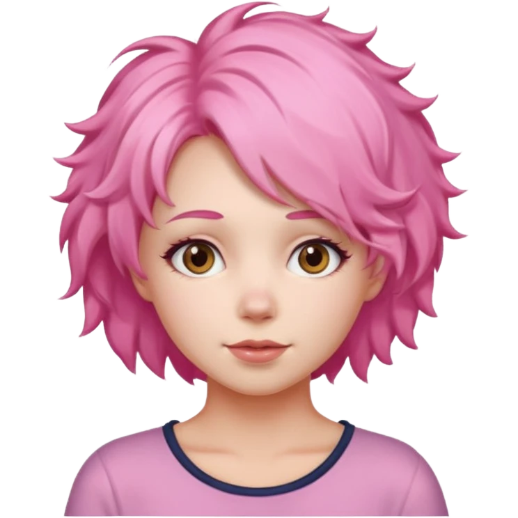  fluffy pink  hair woman emoji