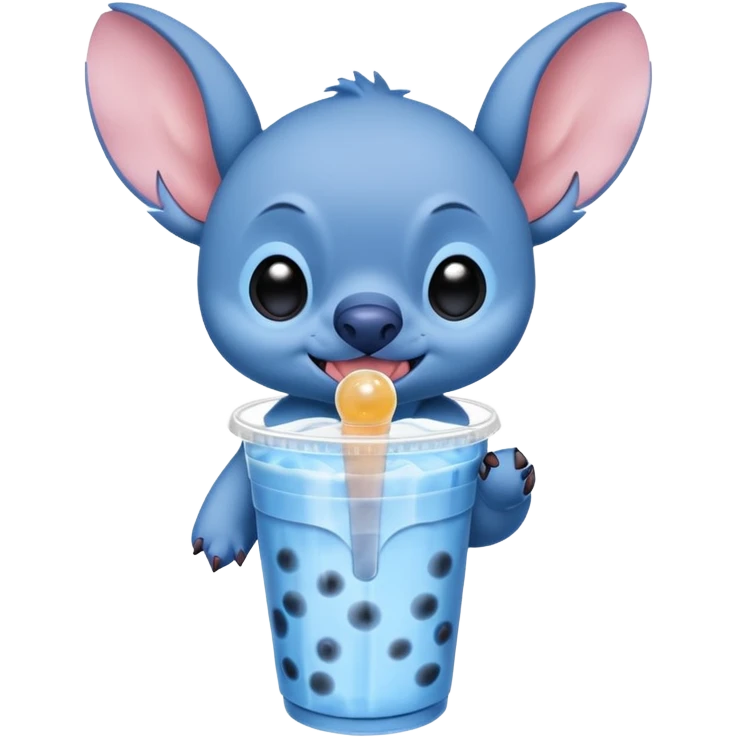 Stitch qui boit un bubble tea  emoji
