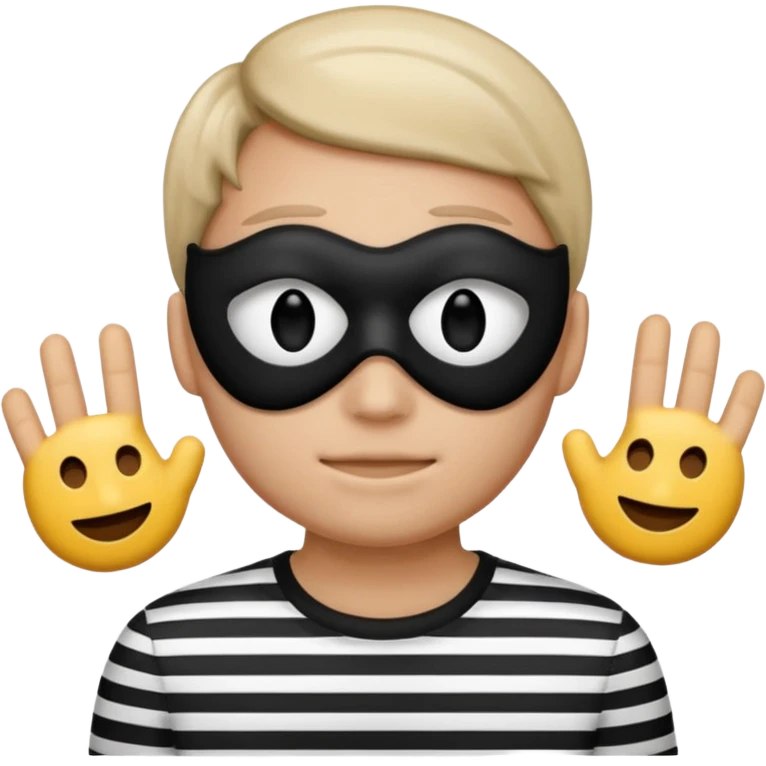 
black and white striped shirt criminal emoji emoji