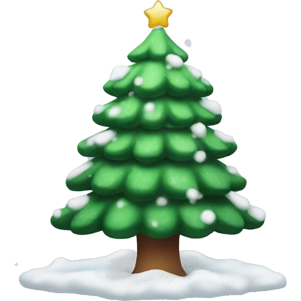 christmas tree with snow emoji