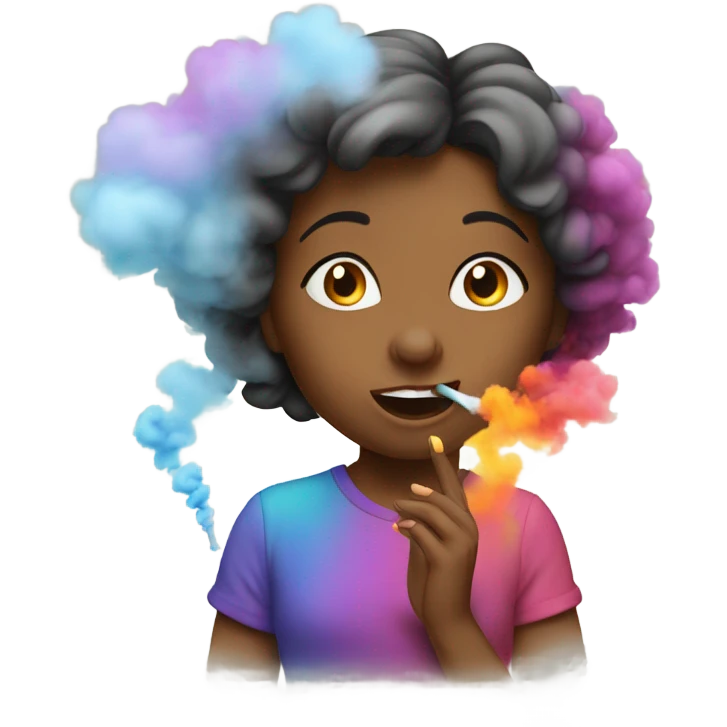 Cute girl with smoke emoji