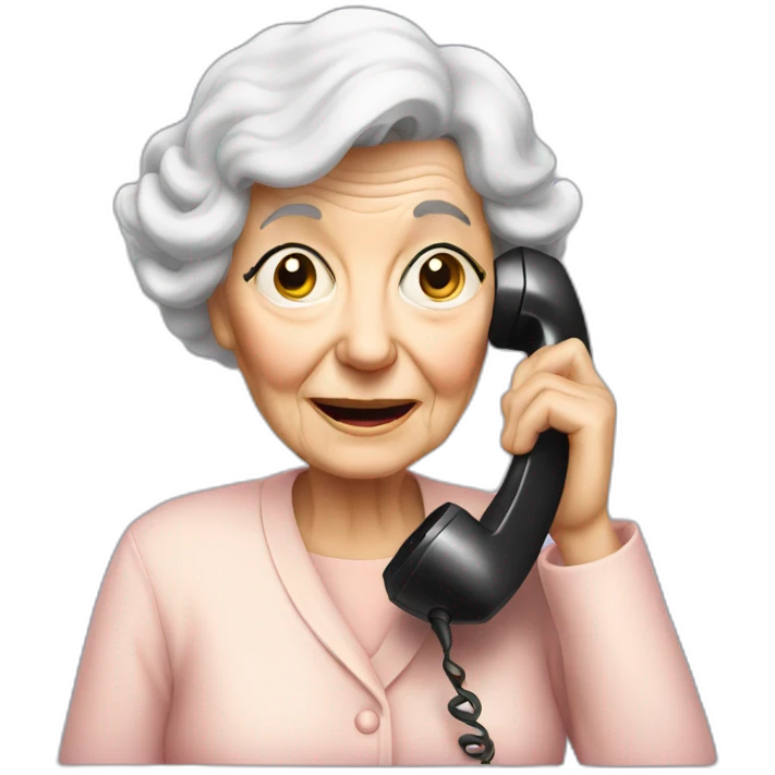 Old lady on the telephone emoji
