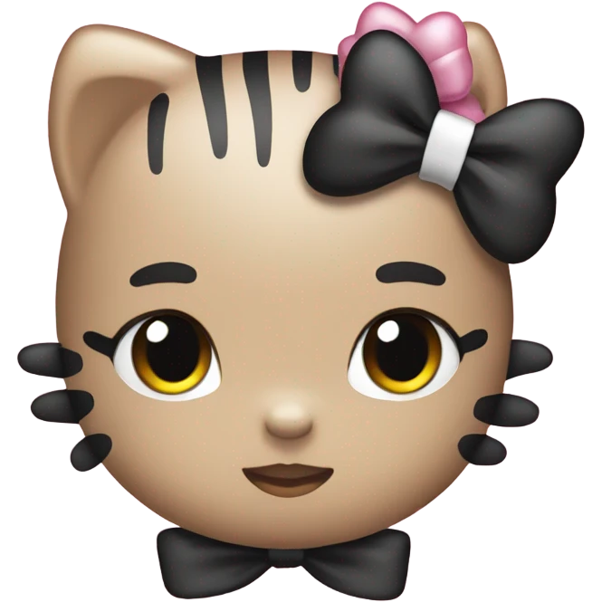Hello kitty with a bow pink emoji