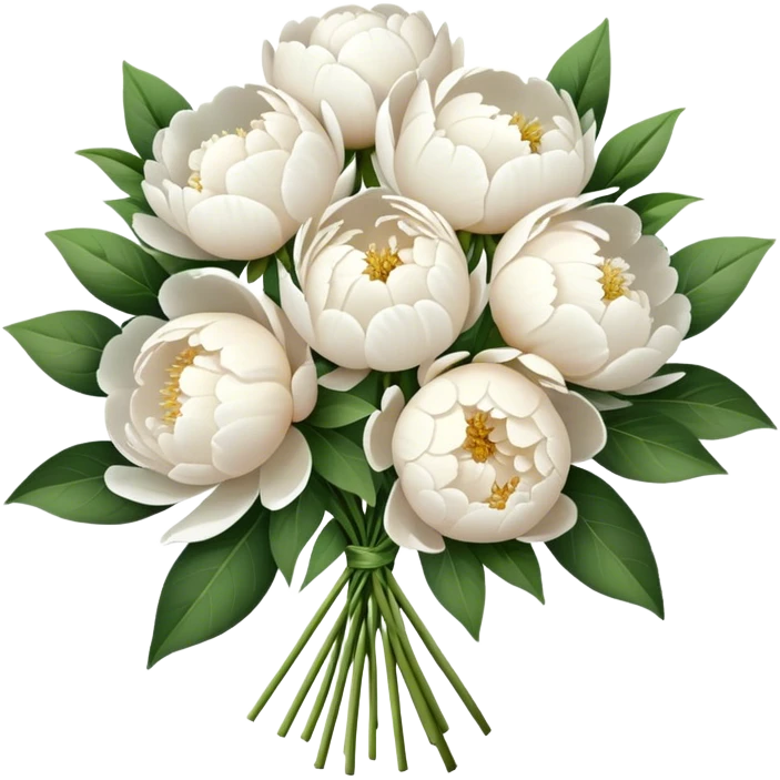 White peonies bouquet  emoji