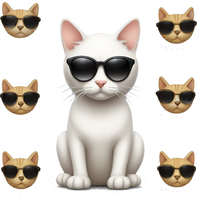 Cat with sunglasses nd wering a huddie  emoji