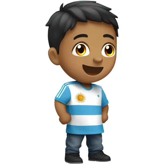 niño con de la bandera argentina emoji