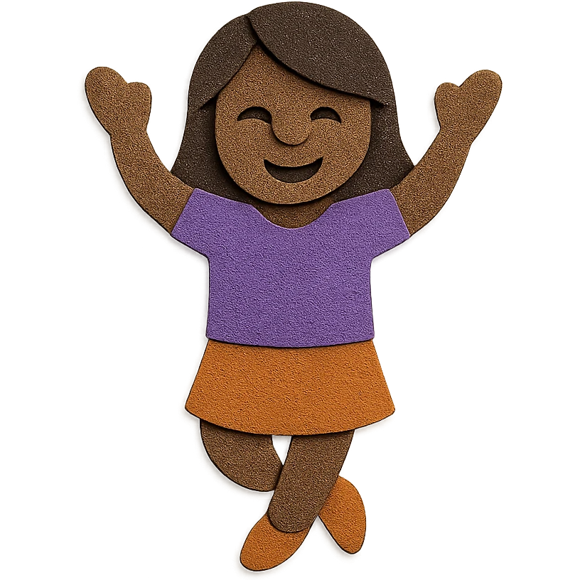 brown woman, paper craft style emoji