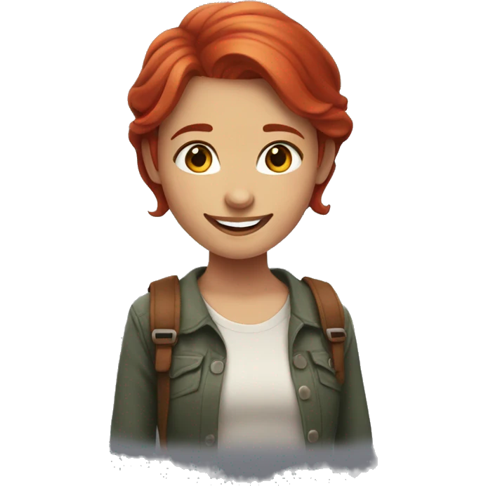 The girl with the red hair is smiling emoji