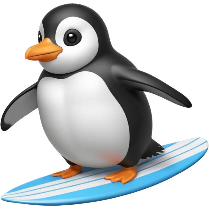 Pudgy penguin surfing emoji